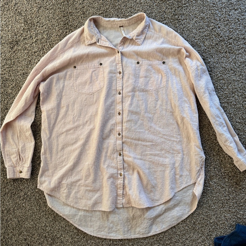Free People Love Her Madly Gingham Check Print Top Size Medium